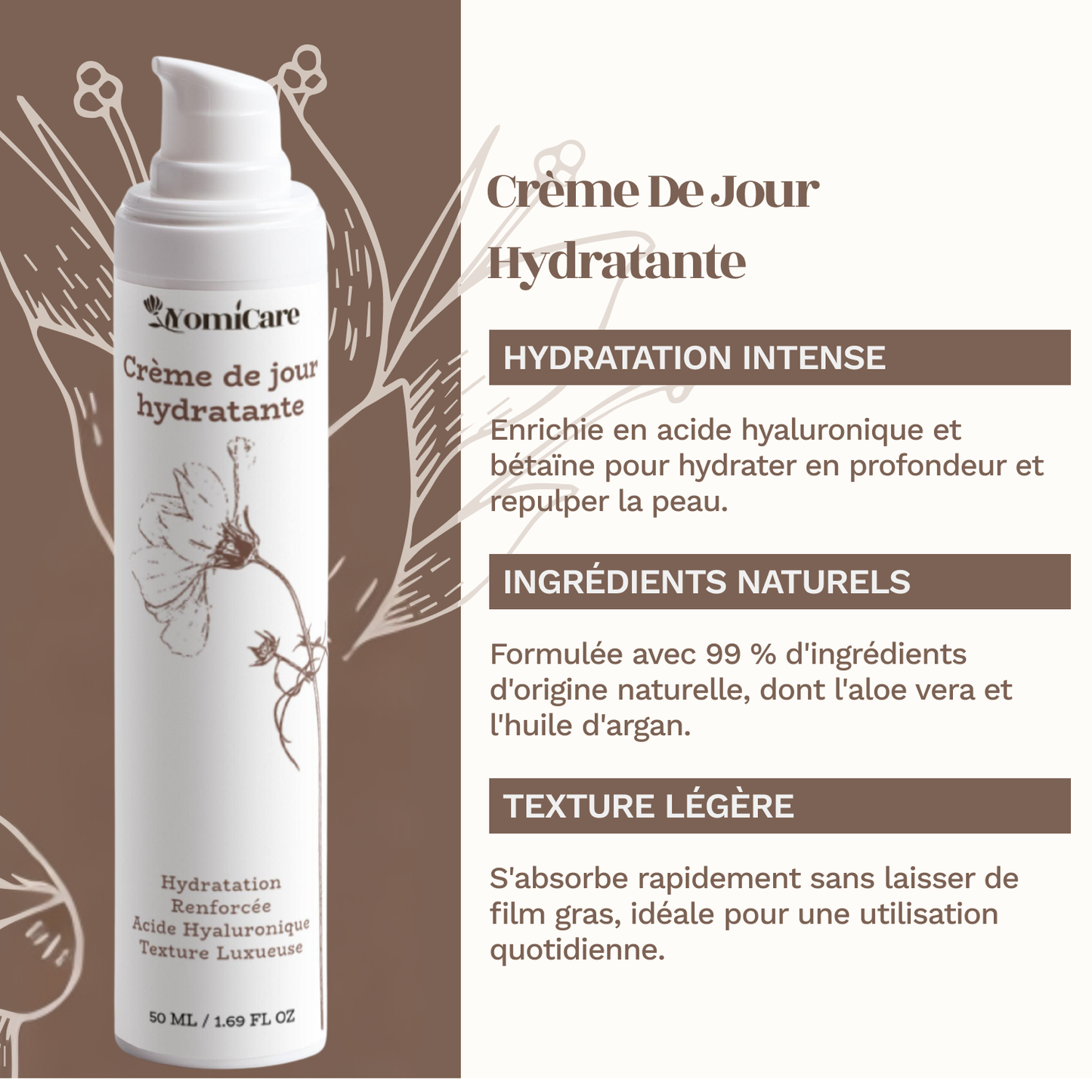 Crème de jour hydratante 50ml