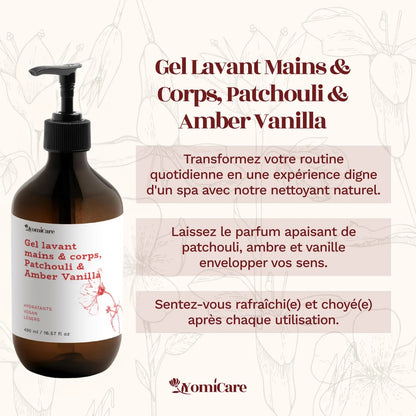 Gel lavant mains & corps, Patchouli & Amber Vanilla - YomiCare